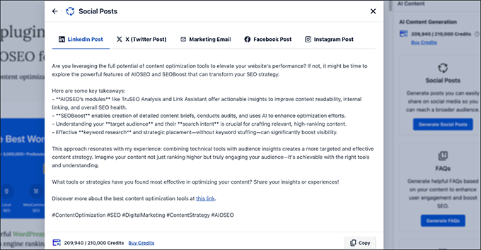 Easily generate social media posts with in WordPress using AI Easily generate social media posts in WordPress using AI