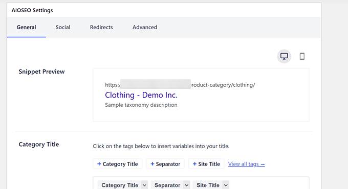 AIOSEO settings for product categories AIOSEO settings for product categories