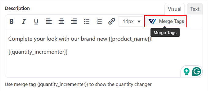 Adding merge tags to the FunnelKit order bump