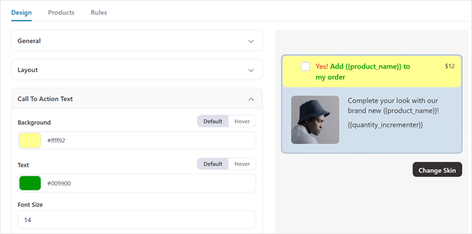 Customizing the order bump text design for FunnelKit
