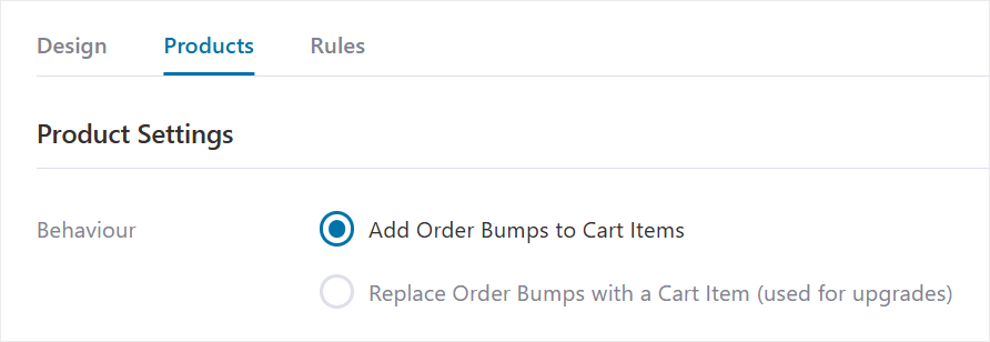 Choosing whether to add the order bump as an offer or an upgrade in FunnelKit