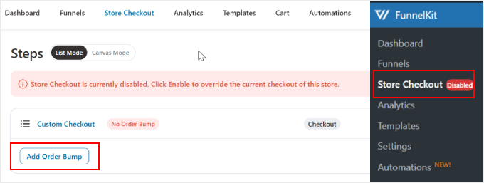 Creating a new order bump in WooCommerce