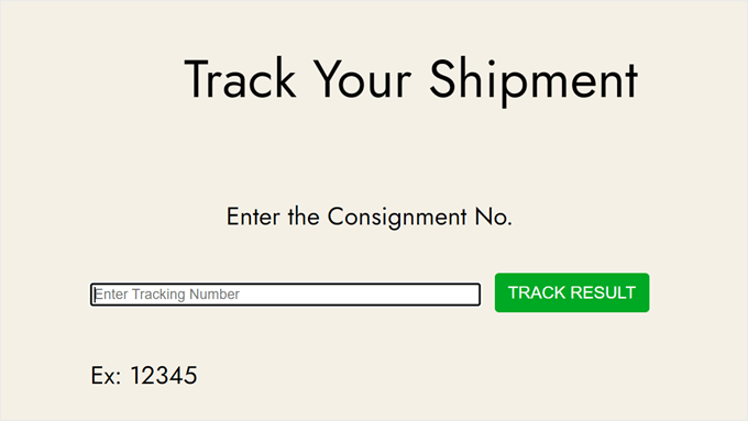 WPCargo's tracking shipment page on the frontend WPCargo's tracking shipment page on the frontend