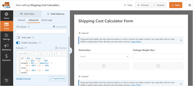 Creating a shipping cost calculator in WPForms Creating a shipping cost calculator in WPForms