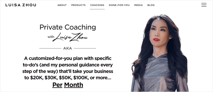 Example of an online coach offering private coaching Example of an online coach offering private coaching