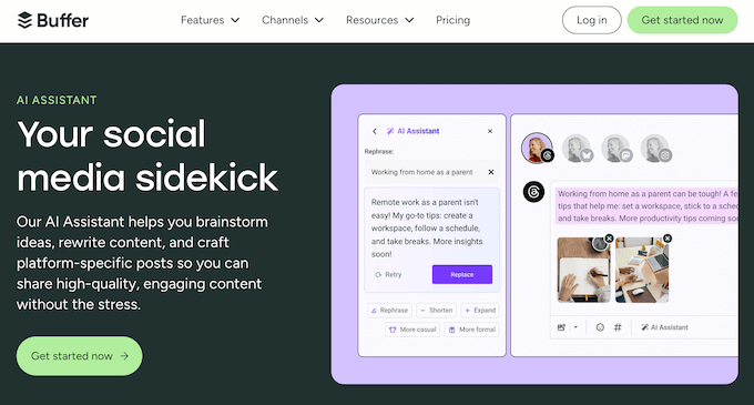 The Buffer social media management platform