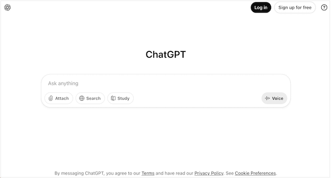 The ChatGPT AI platform