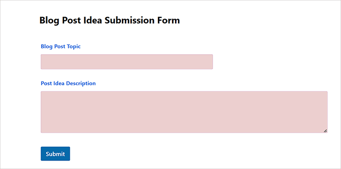 WPForms ChatGPT blog post idea form WPForms ChatGPT blog post idea form