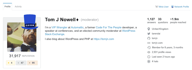 StackExchange Profile