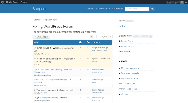 Example WordPress Forum