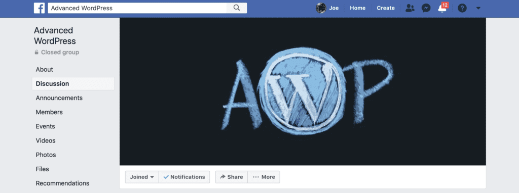 Advanced WordPress Facebook group