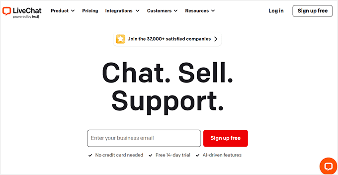 LiveChat website
