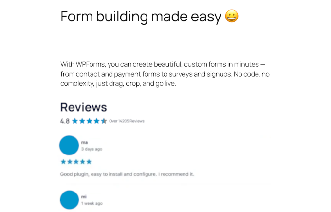 livesite-reviewsfeed-wordpressorg WordPres org reviews on a live site