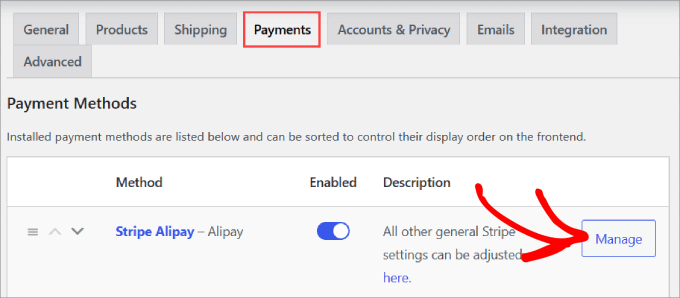 Manage Stripe Alipay Manage Stripe Alipay