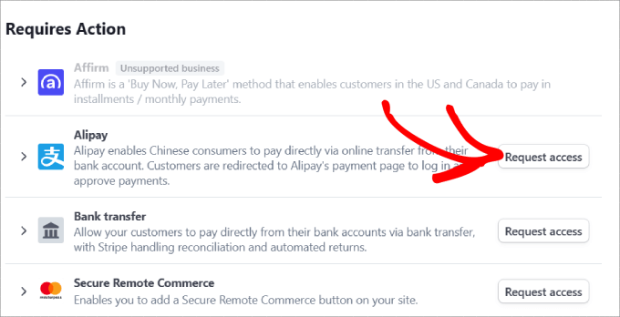 Alipay request access Alipay request access