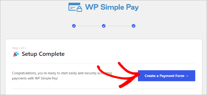 Setup complete wp simple pay Setup complete wp simple pay