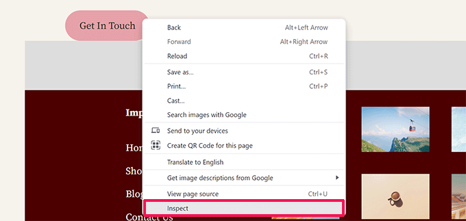 Using inspect tool Using inspect tool