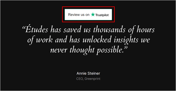 Example of what the Trustpilot TrustBox widget looks like Example of what the Trustpilot TrustBox widget looks like