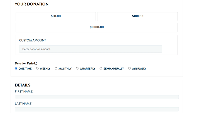Donation page on Balkhi Foundation website