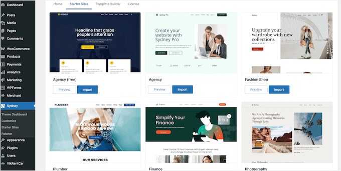 Sydney's Starter Sites