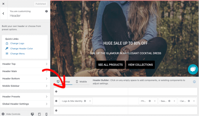 Neve's header builder