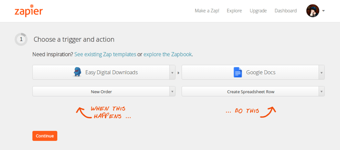 Example of Using Zapier With Easy Digital Downloads Example of Using Zapier With Easy Digital Downloads
