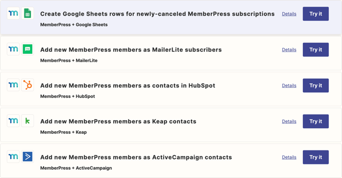 MemberPress Zapier Examples MemberPress Zapier Examples
