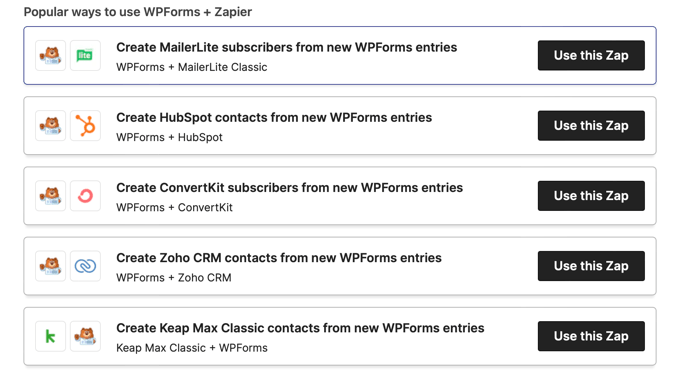 Zapier Examples for WPForms Zapier Examples for WPForms