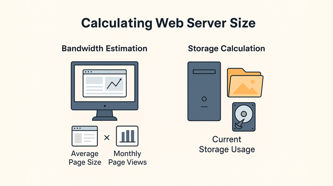 Diagram explaining how to calculate web server size