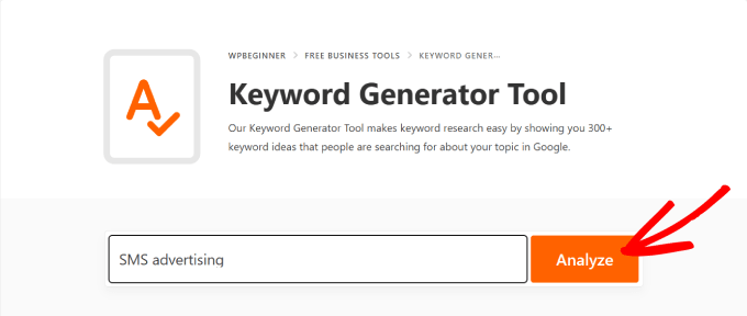 WPBeginner keyword generator tool for content updates WPBeginner keyword generator tool for content updates