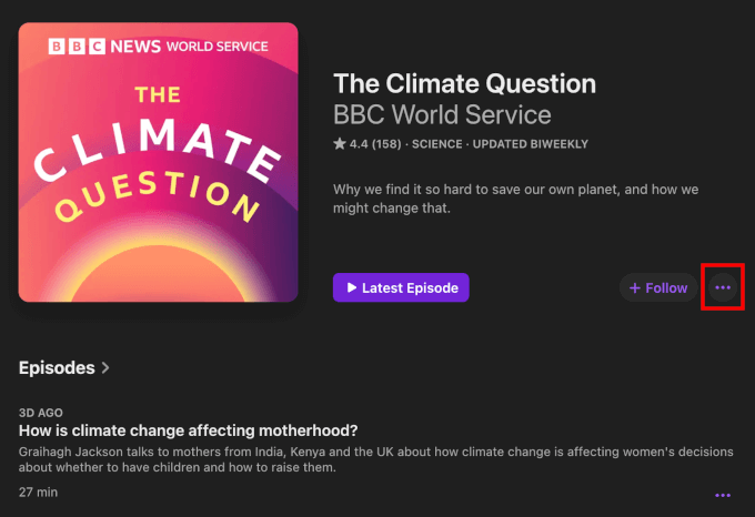 Finding the three-dot button