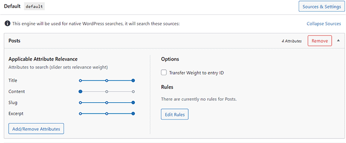 SearchWP interface SearchWP interface