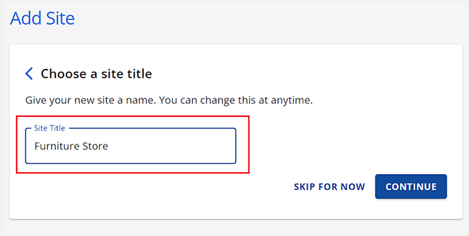 Add a site title for your furniture store Add a site title for your furniture store