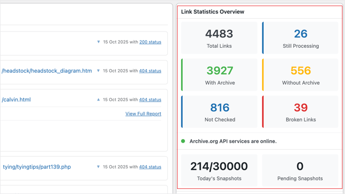 Wayback Link Fixer Dashboard