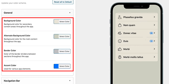 Customize app colors with BuddyBoss app