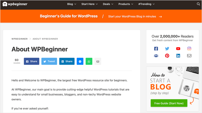 About WPBeginner Page About WPBeginner Page
