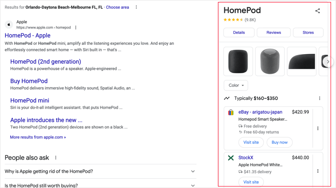 Example of a Product Google Knowledge Panel Example of a Product Google Knowledge Panel
