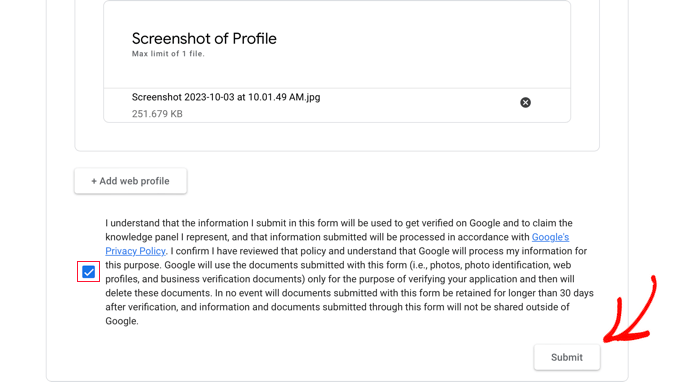 Click the 'Submit' Button Click the 'Submit' Button