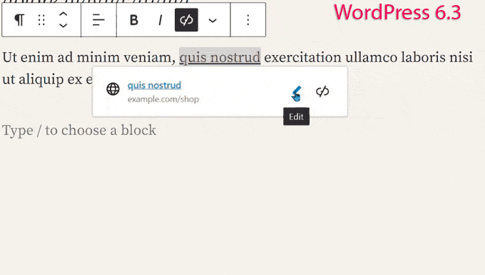 Open in new tab - WordPress 6.3 Open in new tab - WordPress 6.3