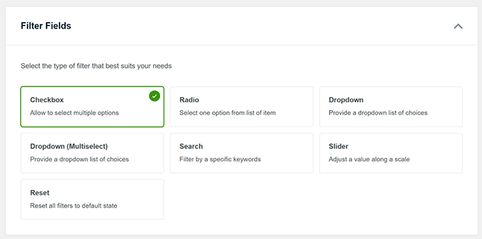 Select filters to add Select filters to add