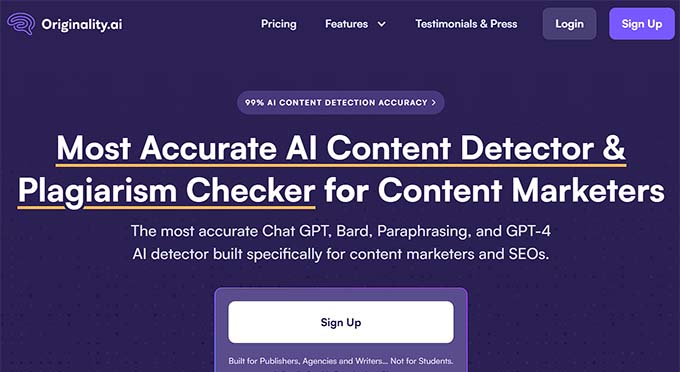 Originality.ai website