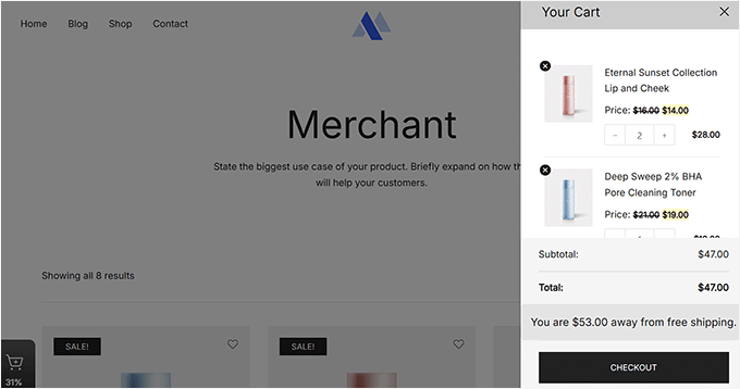 Merchant Sliding cart