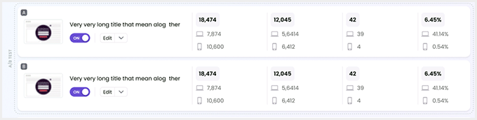 A/B testing in Poptin