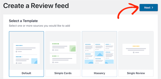 Choosing a Smash Balloon template for your reviews