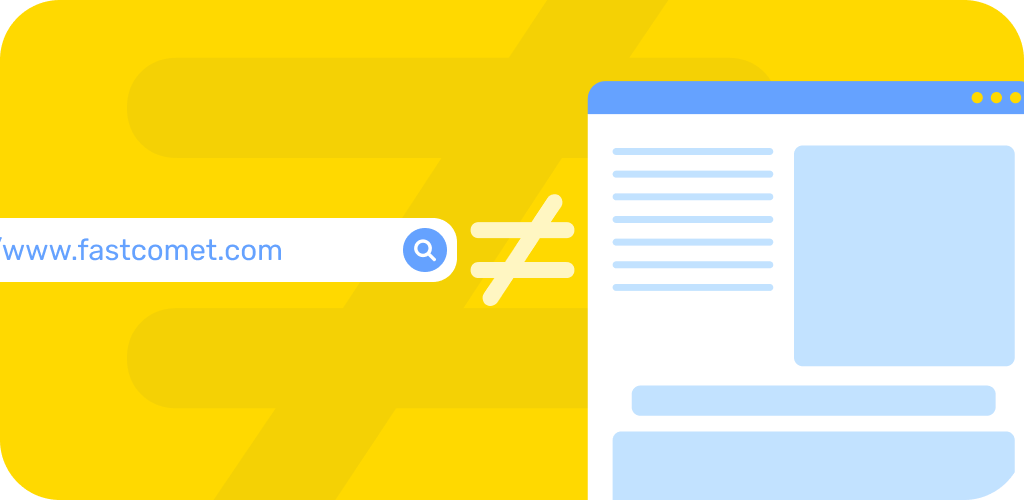 Domain Not Same as Website FastComet