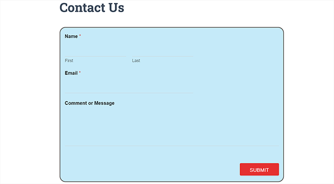 Form CSS styling preview Form CSS styling preview