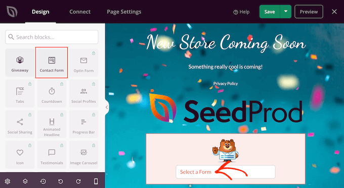 Adding a contact form to your maintenance page Adding a contact form to your maintenance page