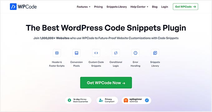 WPCode WordPress code snippets plugin WPCode WordPress code snippets plugin