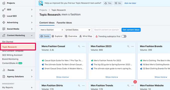 Topic research tool Topic research tool
