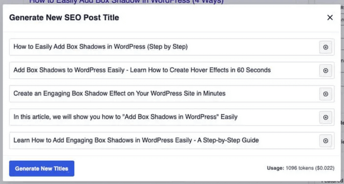 AI-generated SEO titles from AIOSEO ChatGPT integration AI-generated SEO titles from AIOSEO ChatGPT integration